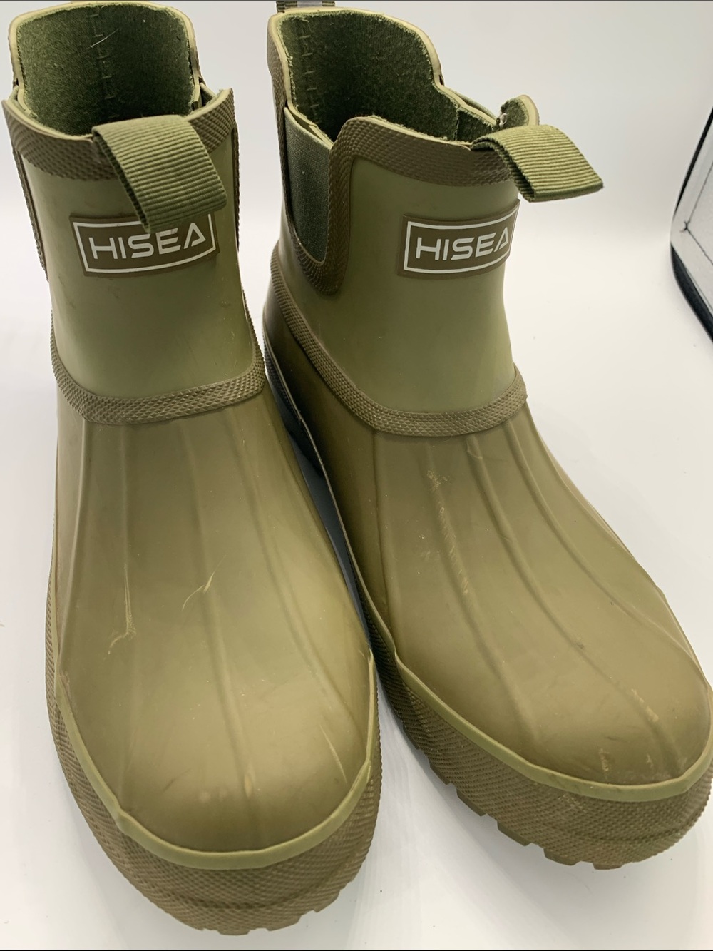 HISEA Women's Olive Green Waterproof Winter Rain Boots